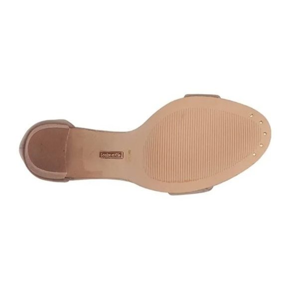 NEW Louise et cie Women Nubuck Gold Eyelet Slide Ankle Strap Dress Block Heel - Picture 4 of 4